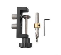 Aluminum Profile Drilling Jig for Hole Punching and Countersinking Guide, Compatible with 2020/3030/4040 Profiles, M6 Via Holes, Silver/Black, 89 * 30 * 27mm