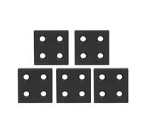 Aluminum Profile End Cap, 4040 Double Grooves, 5Pcs Black - Durable Alloy Metal, Easy Screw Fixing, Ideal for CNC and 3D Printer Frames (Black)