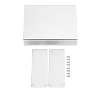 Aluminum Project Box Die Casting Integrated Matte Silver Electronic Enclosure Case DIY PCB Junction Shell for Heat Dissipation Anti Thunder Protection 6063 T5 Aluminum Alloy