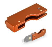 Aluminum Protective Carrying Case fits for Yubikey 5C NFC - Flip Slide Design Keychain Holder for Quick Access & Everyday Protection,Orange