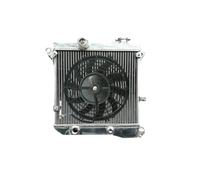 Aluminum Radiator + Fan Compatible For Autobianchi Compatible For Lancia A112 3/4/5/6/7 Series 900/1000/1050cc Junior/Elite/Abarth/Giovani I4 1975-1985(Radiator And Fan)