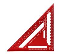 Aluminum Rafter Square. 12 Inch Woodworking Layout Tool, Angle Protractor for Carpentry, Red, Multi Functional.