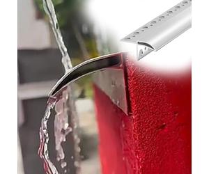 Aluminum Rain Deflector Trim Molding Cuttable Eave Drip Rail & Window Sill Gutters Surface Mounted 4.5m/14.8ft for Effective Water Management
