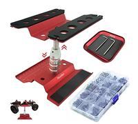 Aluminum RC Car Repair Work Stand Repair Tool Set 360 Degree Rotation and 610PCS RC Screws Kit for 1/8 1/10 1/12 1/16 1/18 RC Car Truck Scale Crawler (RC Work Stand+ RC Screws Kit)
