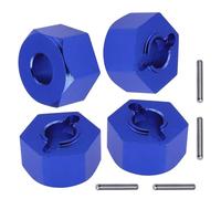 Aluminum RC Front & Rear Wheel Hubs Hex 12mm Upgrade 1654 for 1/10 Traxxas 4X4 Slash Stampede Rustler 4WD (Blue)