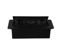 Aluminum Recessed Built-in Socket, 3-Way Pop-Up Table Top Power Outlet for Worktops, 230V AC 16A 3500W, Flame-Retardant Aluminum Alloy with Dampened Spring Mechanism