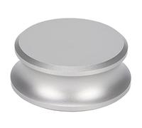 Aluminum Record Turntables Weight Stabilizer, Black Clamp for Turntable, Silicone Base Record Weight Stabilizer with Enhanced Grip, Reduces Vibration and Noise for Audiophile (Silver)