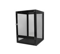 ＡＷＨＡＯ Aluminum Reptile Cage Mesh Terrarium Enclosure Habitat Tank With Front Panel Access Solid Base Tray Sturdy Alloy Build For Easy Cleaning And Care, 32 32 46CM, Black Acrylic Door