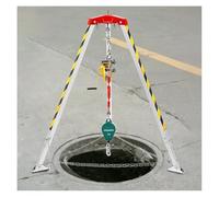 Aluminum Rescue & Lifting Tripod for Confined Spaces Emergency Repair Kit for Sewers Tunnels & Smoke Ducts Easy Installation (1200 LB Winch + Protective Gear)