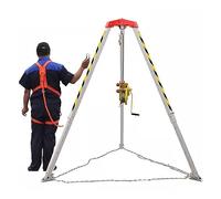 Aluminum Rescue Tripod with Telescopic Legs - 816.5 kg Emergency Fire Rescue Rope for Confined Spaces Safety Harness for Ducts and Tunnels