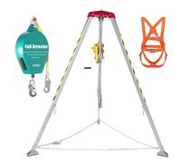 Aluminum Rescue Tripod with Winch & Fall Protection - Portable Emergency Equipment for Confined Space Rescue & Firefighting Operations