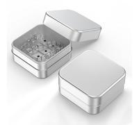 Aluminum Retainer Case Compatible with Invisalign,2 Pack Durable Denture Holder Orthodontic Aligner Holder Mouth Guard Case Retainer Soaking Cups for Travel, Camping, Office