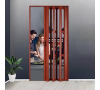 Aluminum Retractable Folding Door with Hardware, Multifold Screen Accordion Style, Lockable Sliding Door for Home