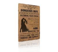 Aluminum Retro Tin Sign To My Gorgeous Wife Falling In Love With You I Had No Choice For Valentine'S Day Gifts For Wife And Girlfriend Home Bar Pub Decorative 8.00"x12.00"