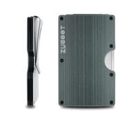Aluminum RFID Wallet with Center Push | The Centrum, Slim and Durable Metal Wallet by Zuboot, Silver, Beautiful Brushed Metal Aluminum