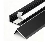 Aluminum Right-angle Corner Guards, Peel And Stick L-Shaped Molding Trim For Wall Table Door Frame Protection And Decoration(Black,1.4x0.4x90cm)