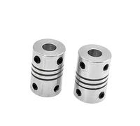 Aluminum Rigid Clamping Coupling 2pcs Aluminum Alloy Wound Elastic Coupling D16L23 Inner Hole For Connecting The Driving And Driven Shafts 2/3/3.17/4/5/6/6.35(5mm to 5mm)