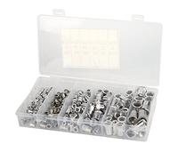 Aluminum Rivet Nuts Set, Flat Head Threaded Rivetnut Insert Kit, Anti - Rust Galvanised Rivet Nut Assortment for Automotive, Furniture & Sheet Metal Fabrication