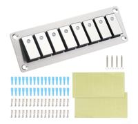 Aluminum Rocker Switch Panel, 5-24V Waterproof Pre-Wired Switch Panel with Blue Backlight, IP65 Rated, for Automotive, Marine, and Industrial Use(Route 8)