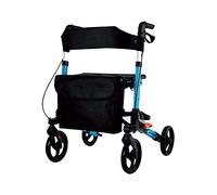 Aluminum Rollator Walker with Seat Folding Mobility Rolling Walker Has Wheels 8 Inch for Seniors Lightweight Mobility Walking Aid for Adult Elderly Aluminum Frame Blue Double The Comfort