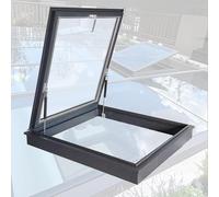 Aluminum Roof Access Hatch 28x16in Skylight for Chimney Ventilation & Lighting Roof Maintenance Opening Efficient Access Solution for Home & Building