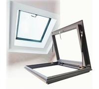 Aluminum Roof Hatch for Skylights - 61x81.2cm Tempered Glass Access Solution for Attics & Emergency Entrances Durable One-Piece Design Ideal for Basements