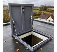 Aluminum Roof Hatch - Roof Security Access Door with Switch Type Handle, Roof Steel Escape Security Door with Hydraulic Support Rod, for Attic Basement Vault Cellar (80×80cm)