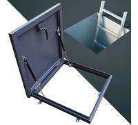 Aluminum Roof Maintenance Access Hatch 90x75cm Manhole Cover with Gas Struts, Secure Swivel Lock Handle & Seal Strip for Basement Escape & Versatile Access Solutions