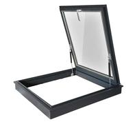 Aluminum Roof Window Skylight Exit Window with Tempered Glass Garage Hatch Attic Access Cellar Roof Access (LxW 60x65cm/23.6x25.6in)