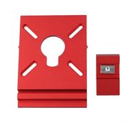 Aluminum Router Guide Rail Adapter for Woodworking, Compatible with Track Saws, Precision Cutting Jig with Stop Block, Red