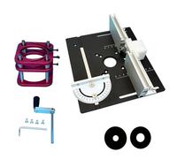 Aluminum Router Lift System Manual Adjustment Woodworking Bench Carving Tool with Insert Plate for 65mm Motor