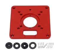 Aluminum Router Table Insert Plate, Dual Scales for Accuracy, Premium Material, High Efficiency, Convenient Installation, with 4 Rings and Screws, for Woodworking Benches