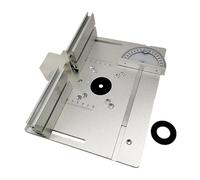 Aluminum Router Table Insert Plate Milling Flip Board Multifunctional Trimmer Engraving Machine Electric Tool Table Saw Panel Wide Applications(Silver Panel 2pcs)