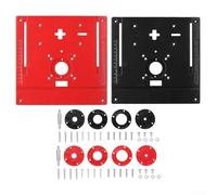 Aluminum Router Table Insert Plate with Central Hole for Router Alignment and Secure Screw Mounting, Suitable for Various For Woodworking and Carpentry Applications (red)