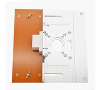 Aluminum Router Table Insert Plate with Flip Board and Push Table Back Plate for Trimming Machine and Woodworking Benches, 245x240mm(A)