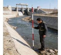 Aluminum Rover Rod Telescopic Survey Pole, Depth Measuring Rod for Land Surveying & Engineering, Total Station Measuring Poles(6.5ft/2m)