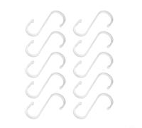 Aluminum S Hooks for Hanging Multiple Items Such as Coffee Mugs Grill Utensils Plants Cloth and Kitchen Tools 10 Pack Design (White)