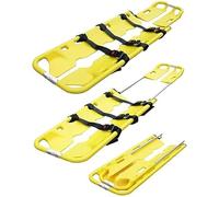Aluminum Scoop Stretcher, Foldable EMT Medical Patient Transport with 3 Airplane Buckles, Adjustable Head Length, Supports 350Lbs for Safe Transport