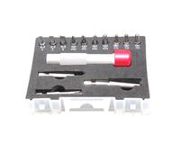 Aluminum Screwdriver Set, Multi-Bit Driver with Slotted Cross Torx PH2 T15 T20 T25 Bits, Ergonomic Handle for Repairs, Silver