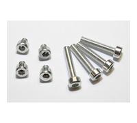 Aluminum screws set M4 silver anodized, silver