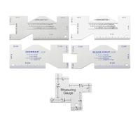 Aluminum Seam Measuring Gauge for Quilting, Sewing & Tailoring - Metal Ruler Template for DIY Patchwork Crafts, 1-Piece Silver Measu(B-Double Sides)