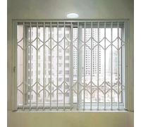 Aluminum Security Window Grille with Lock & Key Anti-Burglary Folding Barrier for Sliding Windows Robust 25x40 in (W65xH100cm) Safety Protection