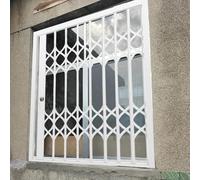 Aluminum Security Window Grilles for Break-In Protection, Lockable Folding Screens for Windows & Doors, Pet-Friendly Basement Grates for Cats & Dogs (33x33 inch)