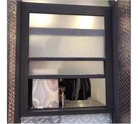Aluminum Service Window with Tempered Glass, Vertically Slidable for Mobile Catering and Outdoor Concessions