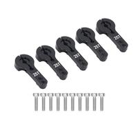 Aluminum Servo Horns 25T M3 Threads Metal Steering Arm 35mm Long 5Pcs Durable Precise Fit for RC Car Truck Airplane (Black)