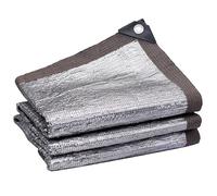 Aluminum Shade Cloth UV Protection 75% Reflective Silver Cooling Fabric Grommeted Sun Shade Tarp Various Sizes (8.0x13.0m/26.2x42.6ft)