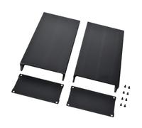 Aluminum Shell Enclosure for Electronics 55 X 106 X 200 Mm Black Ribbed Project Housing with Flat End Plates for Amplifier Modules Aluminum Electronics Enclosure Black Project Housing Amplifier Case