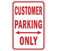 Aluminum Sign - Customer Parking Only W Double Arrow - Retro Style - Tin Material 8"x12"