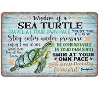 Aluminum Sign Wall Sign Wisdom of Sea Turtle Tin Signs, Coastal Decor, Inspirational, Beach Decor, Funny Vintage Metal Sign Plaqu Poster Wall Art Pub Bar Kitchen Garden Bathroom 8x12 Inch