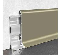 Aluminum Skirting Board Wall Base Trim Waterproof, Metal Skirting Board/aluminiferous Partition Grounds Molding For Partition Protection/Bedroom/Hallway(Green,21 pc x H 4cm/1.6in)